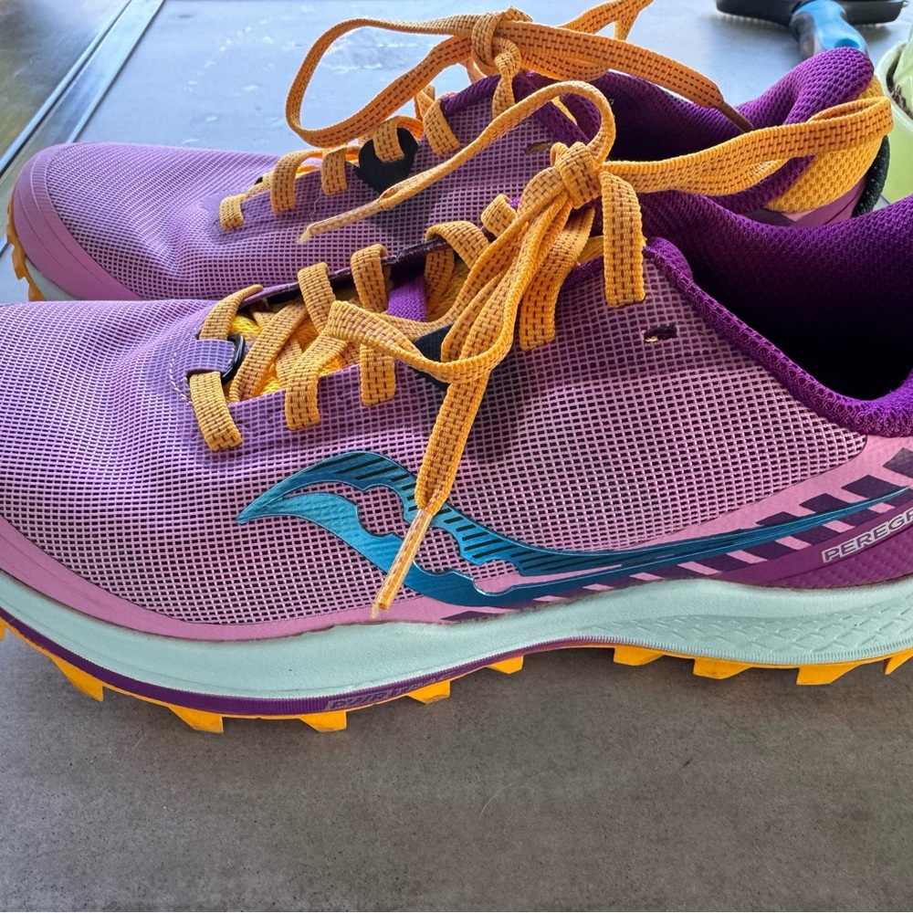 Saucony Women's Purple and Yellow Athletic Shoes